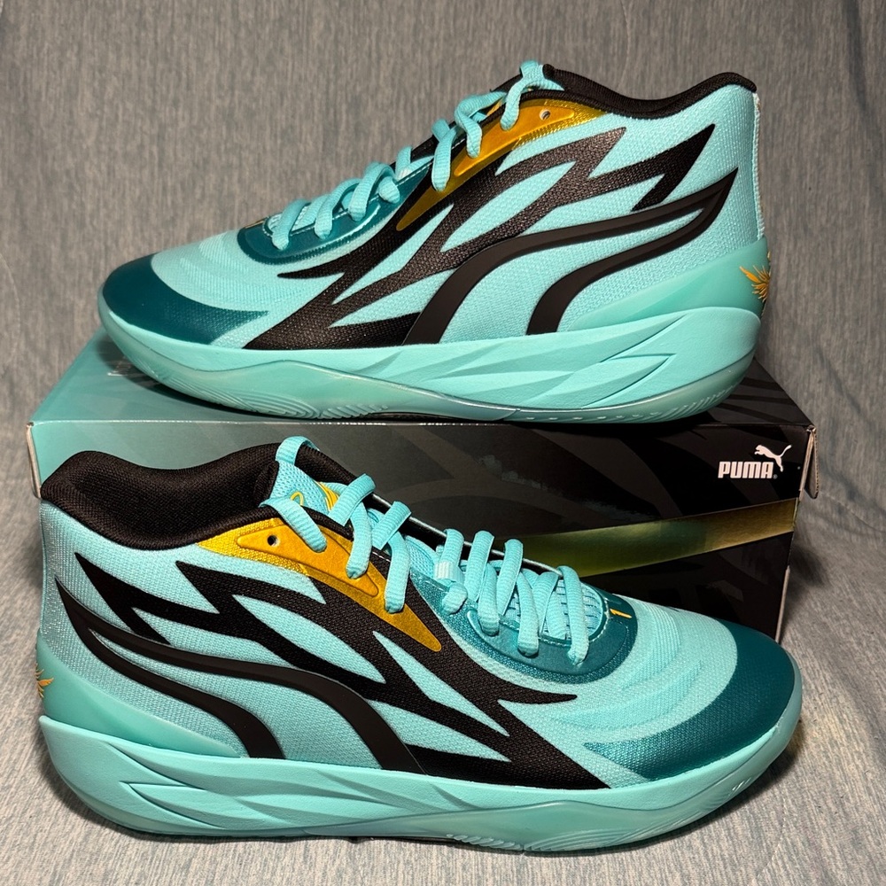PUMA MB.02 LaMelo Ball Elektro Aqua 377590-01 Men’s 10.5 Basketball Shoes